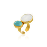 Anillo piedra doble semipreciosa World Ibiza