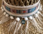 GIANIN SOMBRERO VAQUERO DE PAJA - Plumas Avestruz & Ojo Horus - Imagen 3