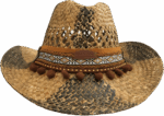 GIANIN SOMBRERO VAQUERO DE PAJA – Marrón y Negro