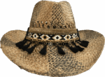 GIANIN SOMBRERO VAQUERO DE PAJA – Negro y dorado