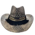 GIANIN SOMBRERO VAQUERO DE PAJA - COWBOY HAT NEGRO