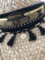 GIANIN SOMBRERO VAQUERO DE PAJA - COWBOY HAT NEGRO Y DORADO - Imagen 2